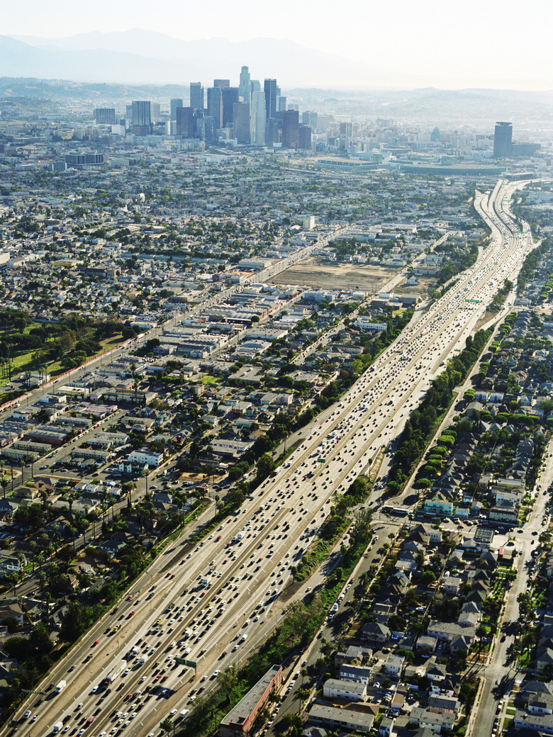 USA, California, Los Angeles, aerial view of  10 Freeway