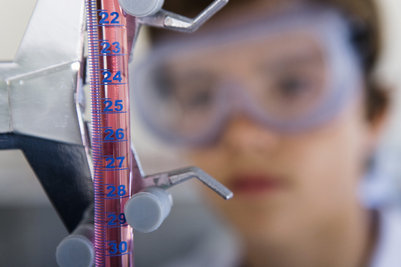 Student doing science experiment