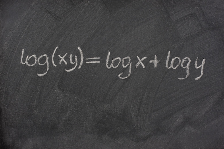 logarithm formula on a school blackboard