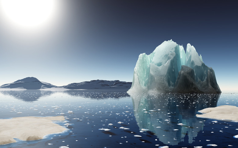 Iceberg sunset in Antarctica.