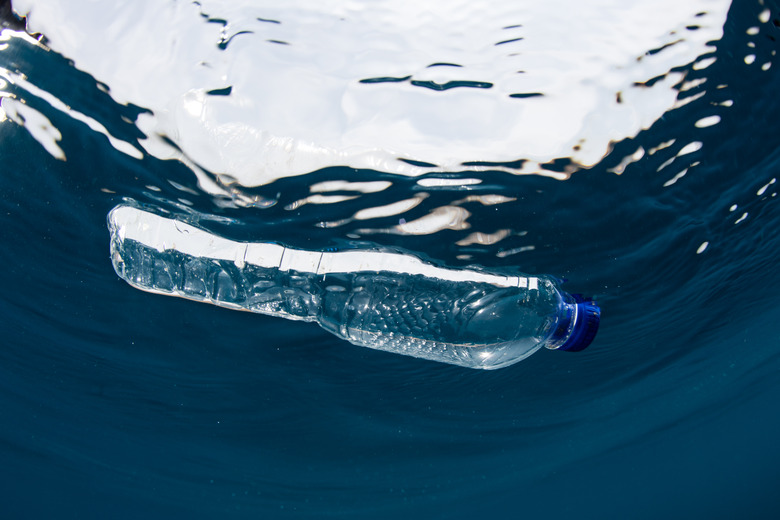 Plastic Bottle Floating in Ocean