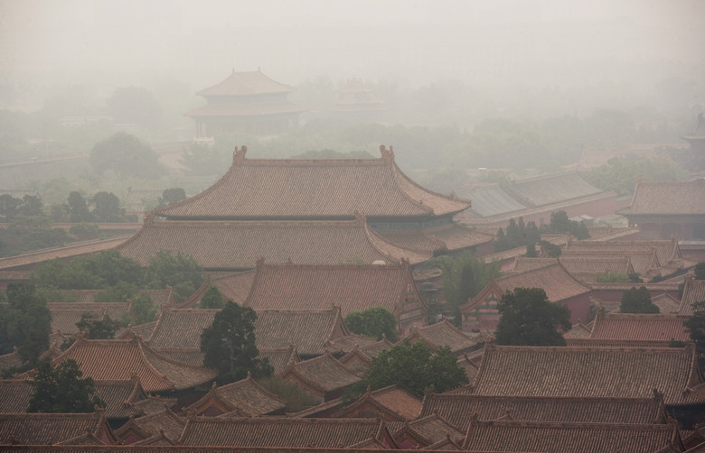 Forbidden City in the smog