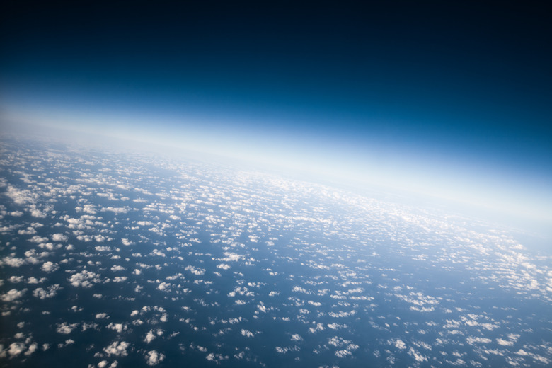 Outer space view of clouds over planet earth