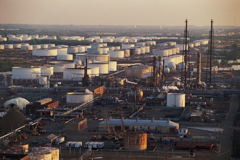 Oil refinery and storage tanks , Linden , NJ