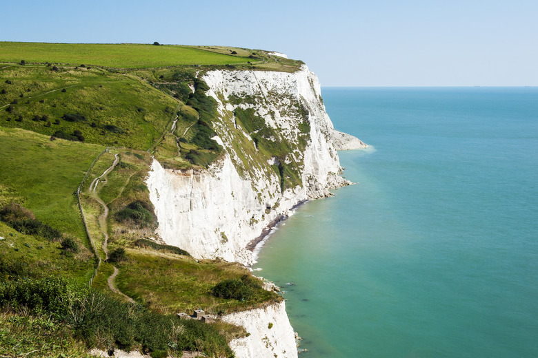 White Cliffs of Dover on a clear sunny day