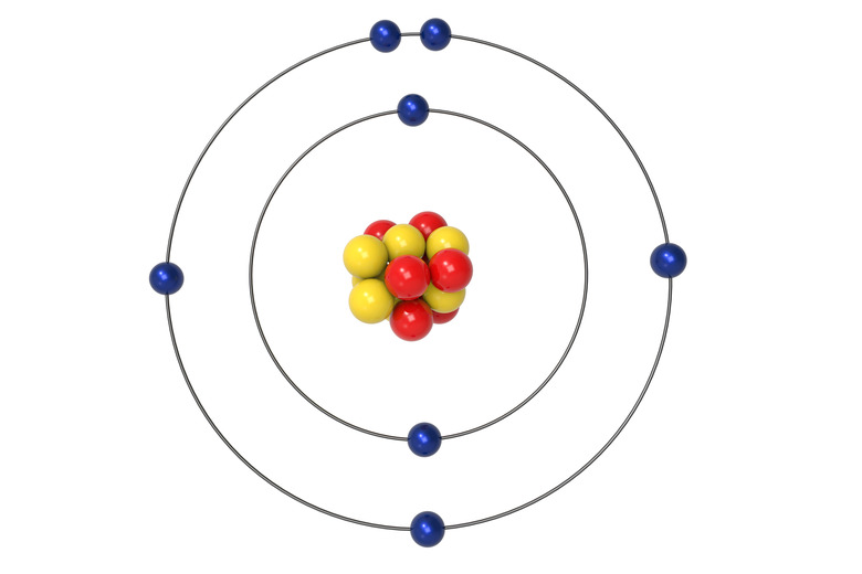 Nitrogen Atom Bohr model with proton, neutron and electron