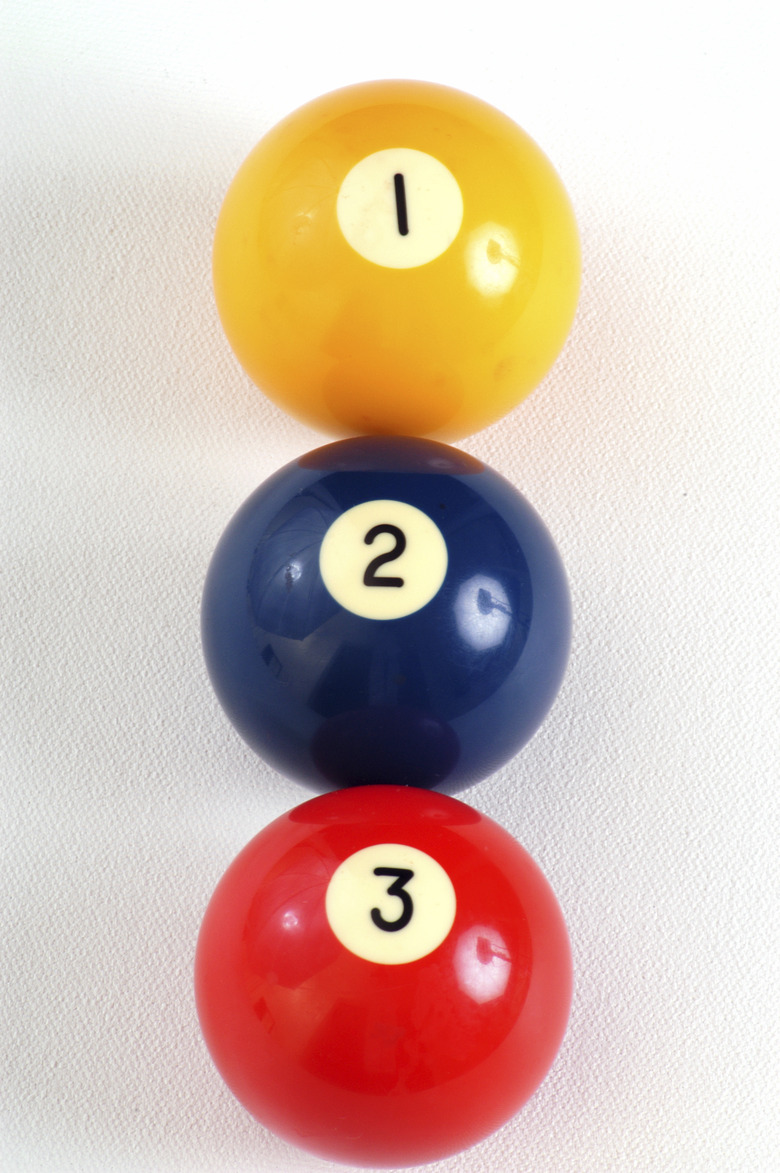 Three pool balls in a row