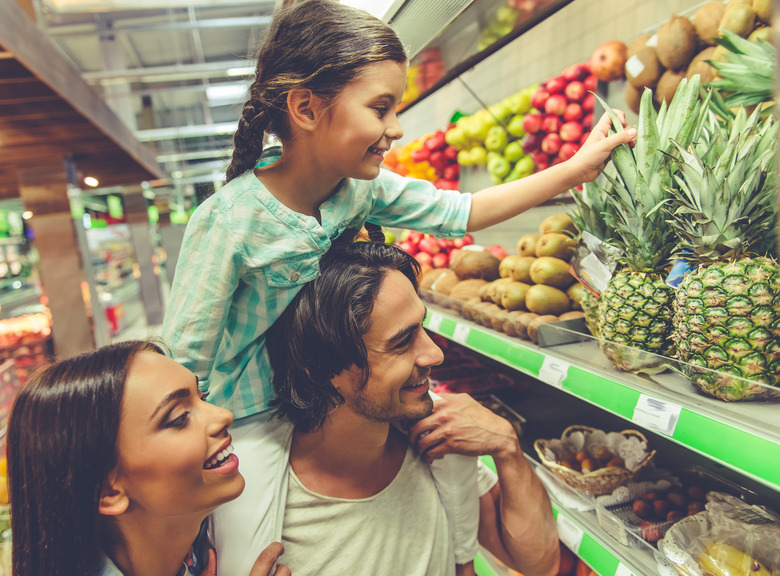 Family in the supermarket