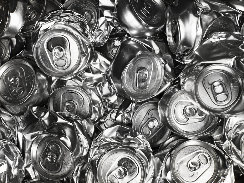 Pile of crushed drink cans