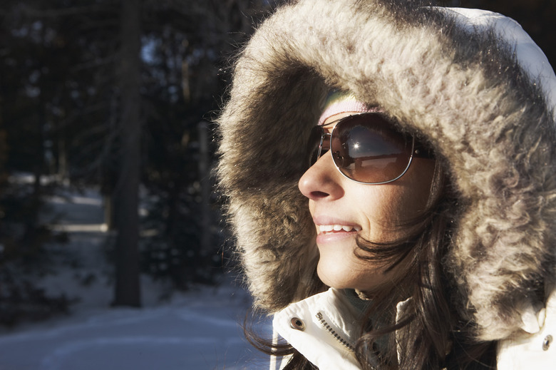 Woman with fur hood