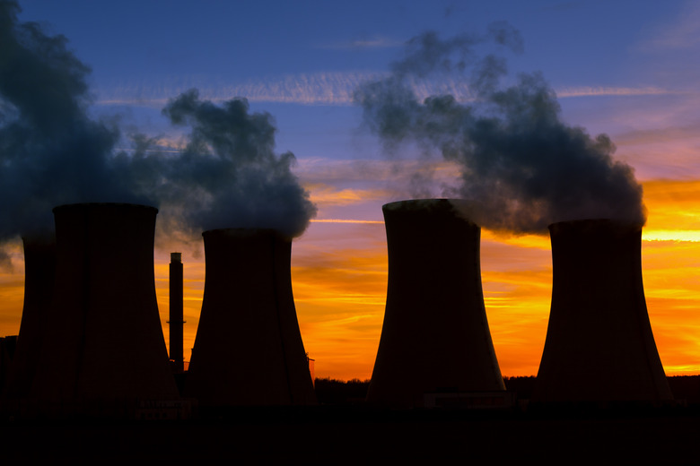 Power plant at sunset