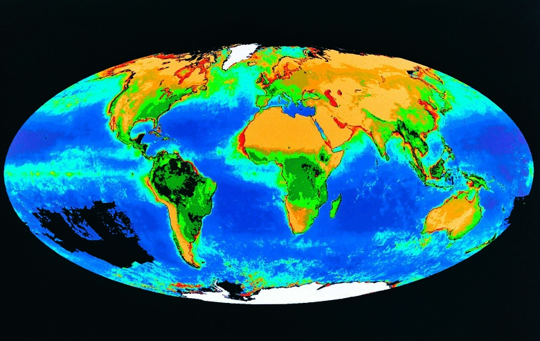 Global Biosphere showing Earths vegetative biomass