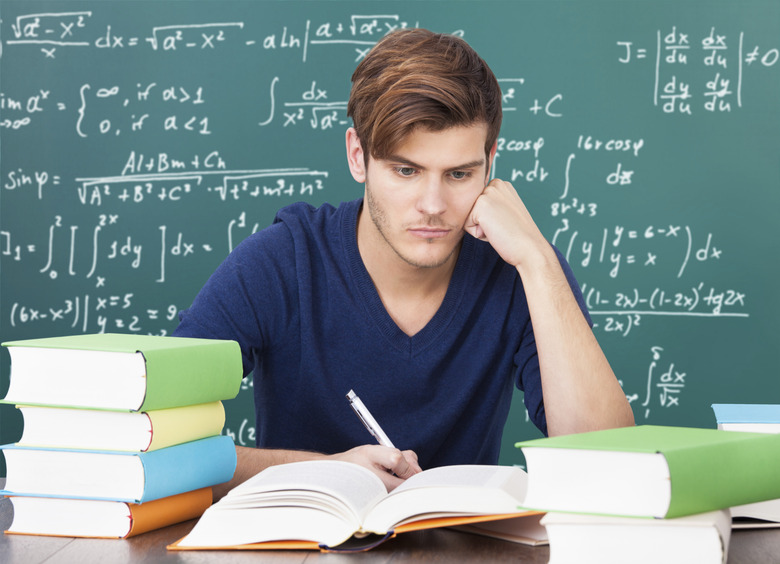 Young Man Studying In Classroom