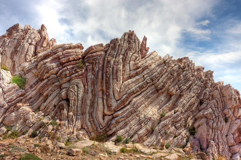 Folded rock