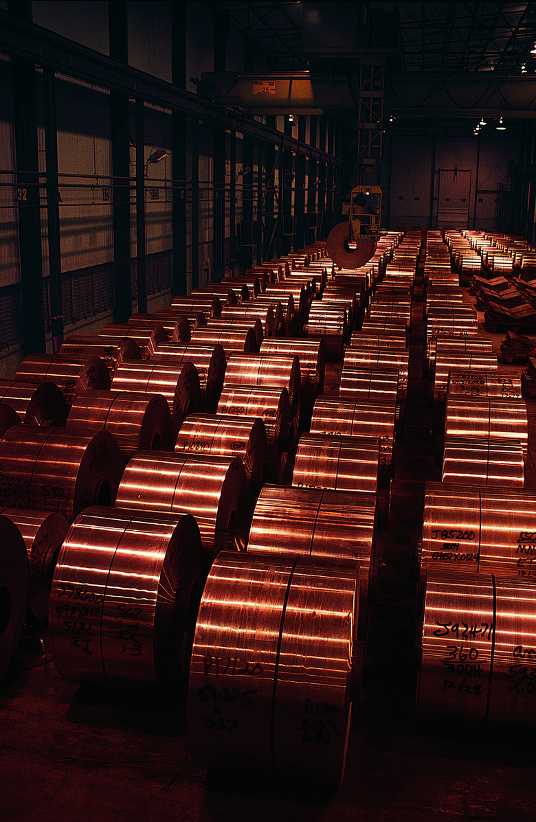 Aluminium Rolls in a Warehouse