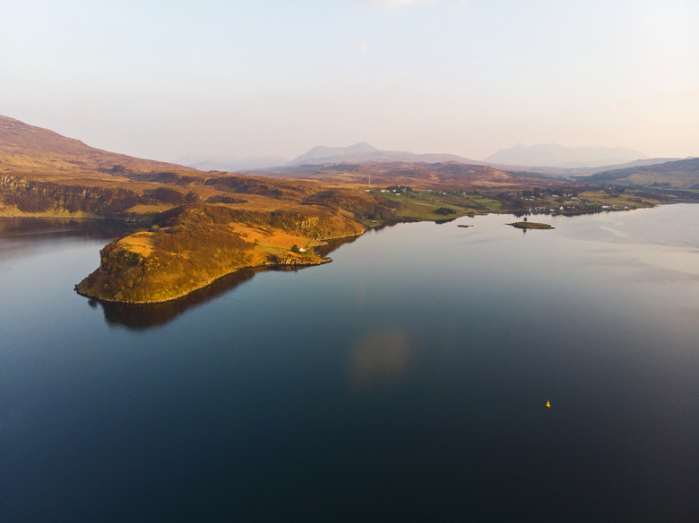 Aerial of Portree, Scotland