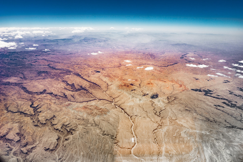 Aerial view of the valleys and mountains of Samangan, Afghanistan