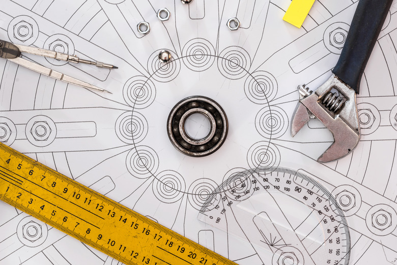 industrial drawing detail  with different draw tools