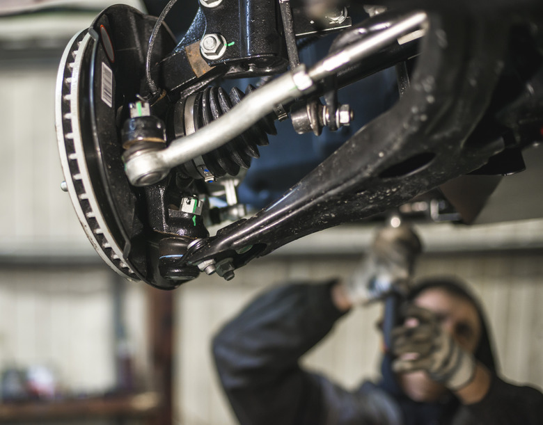 car suspension parts with shallow depth of field