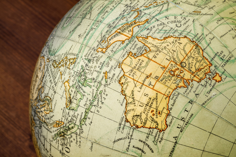 Old world globe: Australia