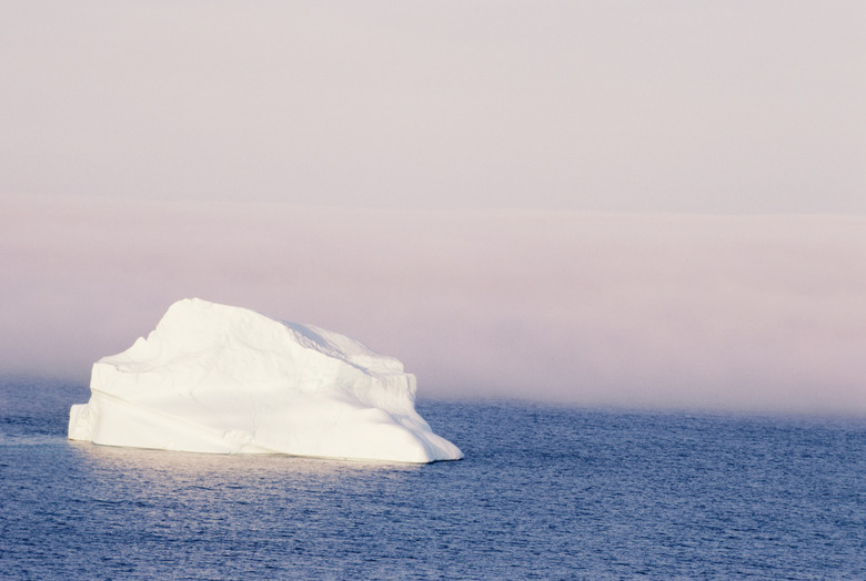 Glacier floating in ocean