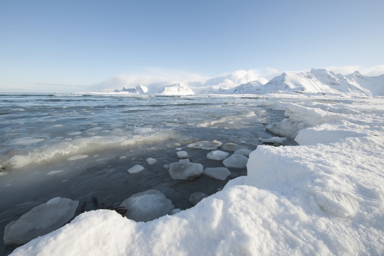 Glacial landscape on on Moskensoy in the Loftofen archipelago,  Norway