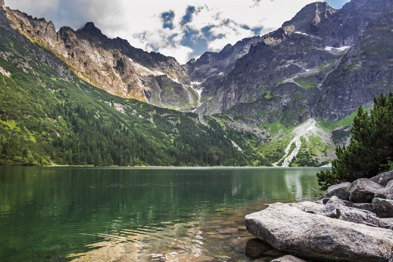 Beautiful lake with clear water in the mountains