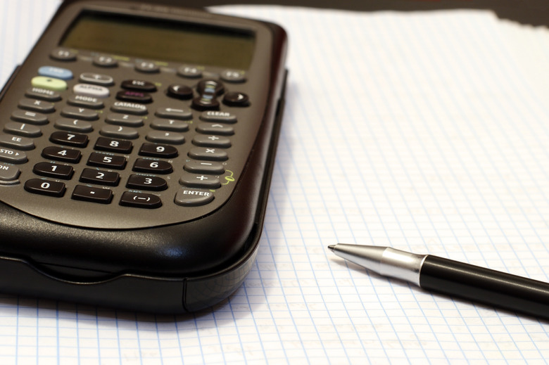 Close up of desk at home and a TI-84.