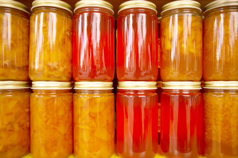 Rows of canned goods