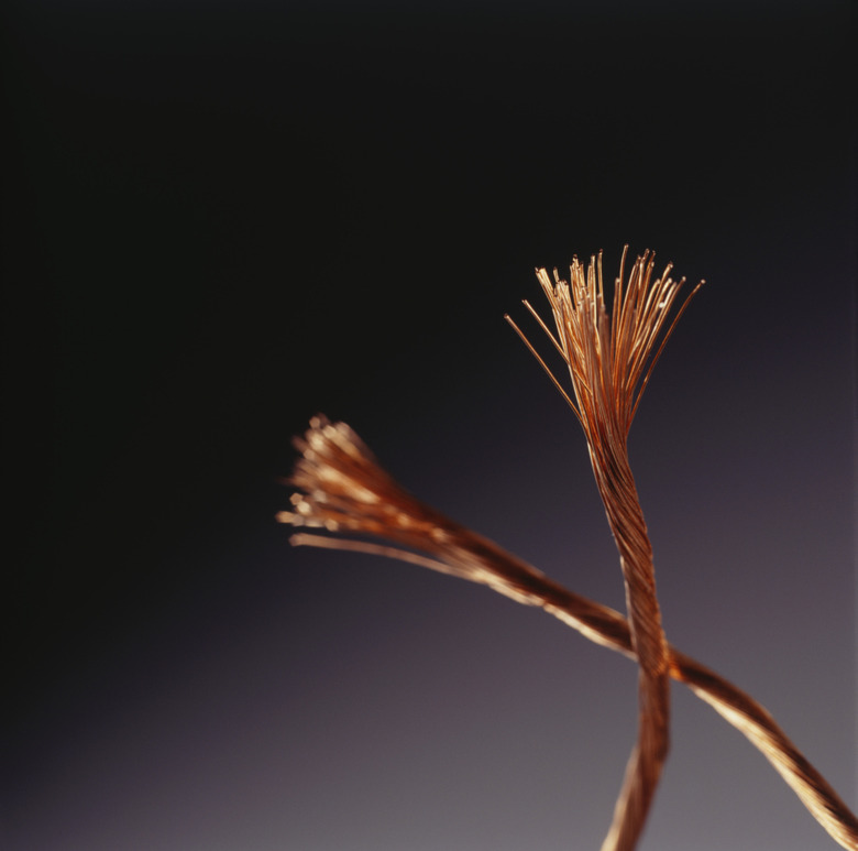 Two copper wires, (Close-up)