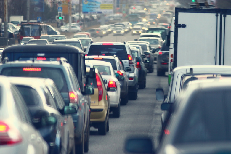 traffic jams in the city, road, rush hour