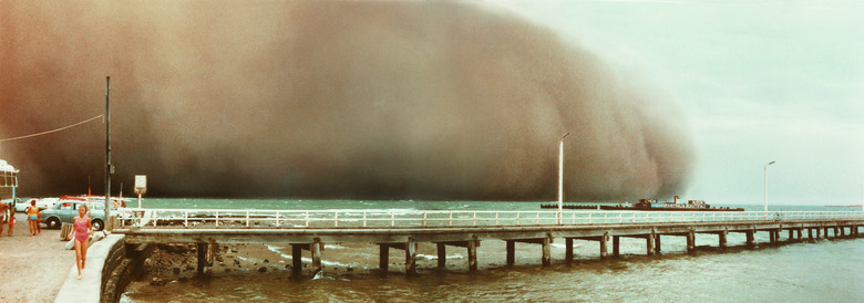 Storm cloud near pier