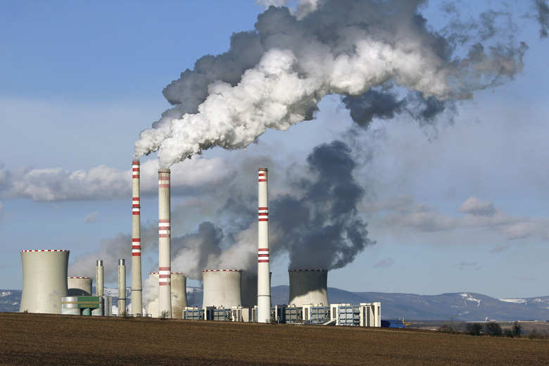 view of smoking coal power plant