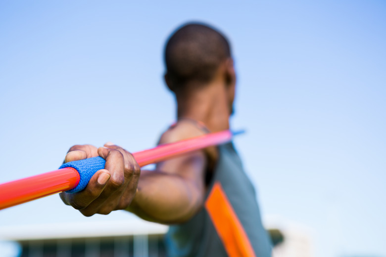 Athlete about to throw a javelin