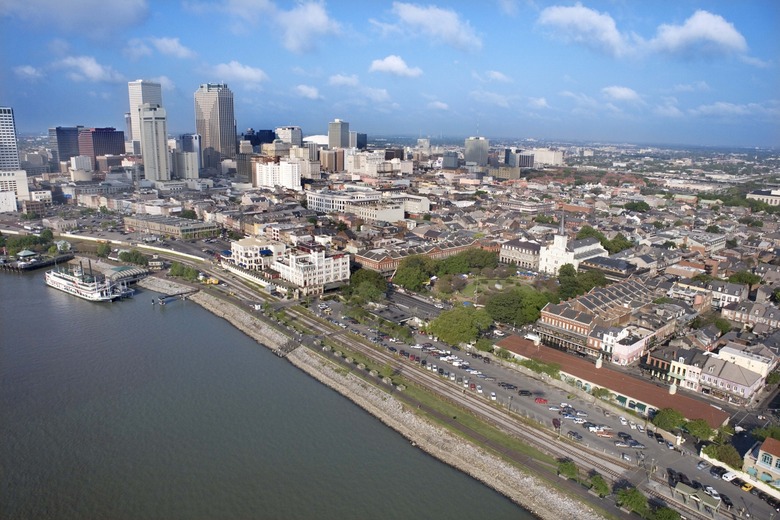 Aerial view of downtown New Orleans, Louisiana