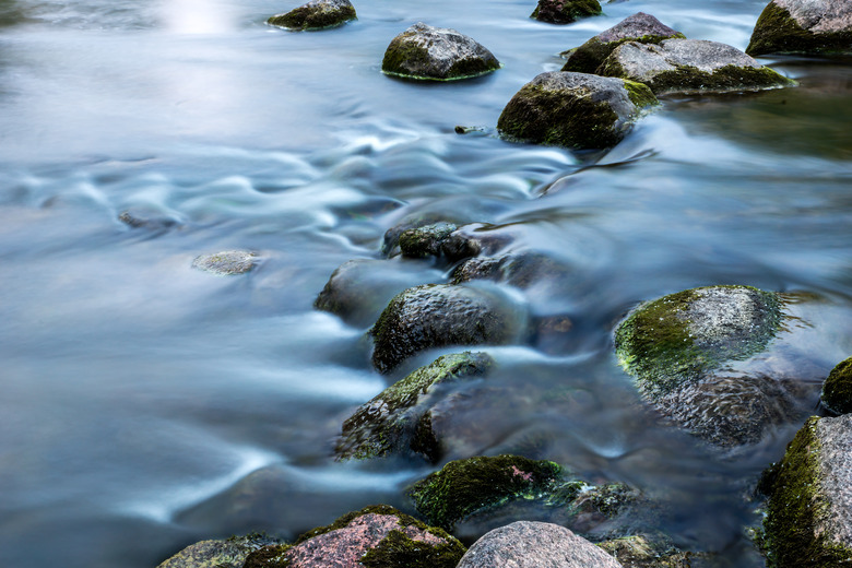 Rocks in slow rinnig stream