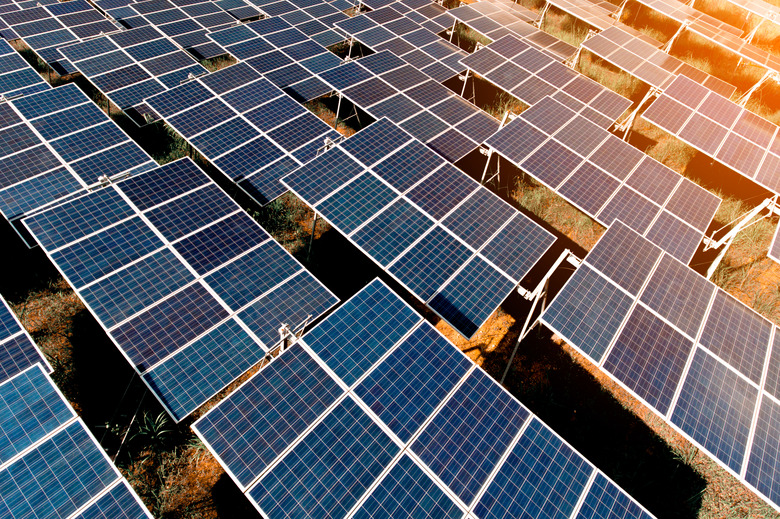 sunset over Solar Farm