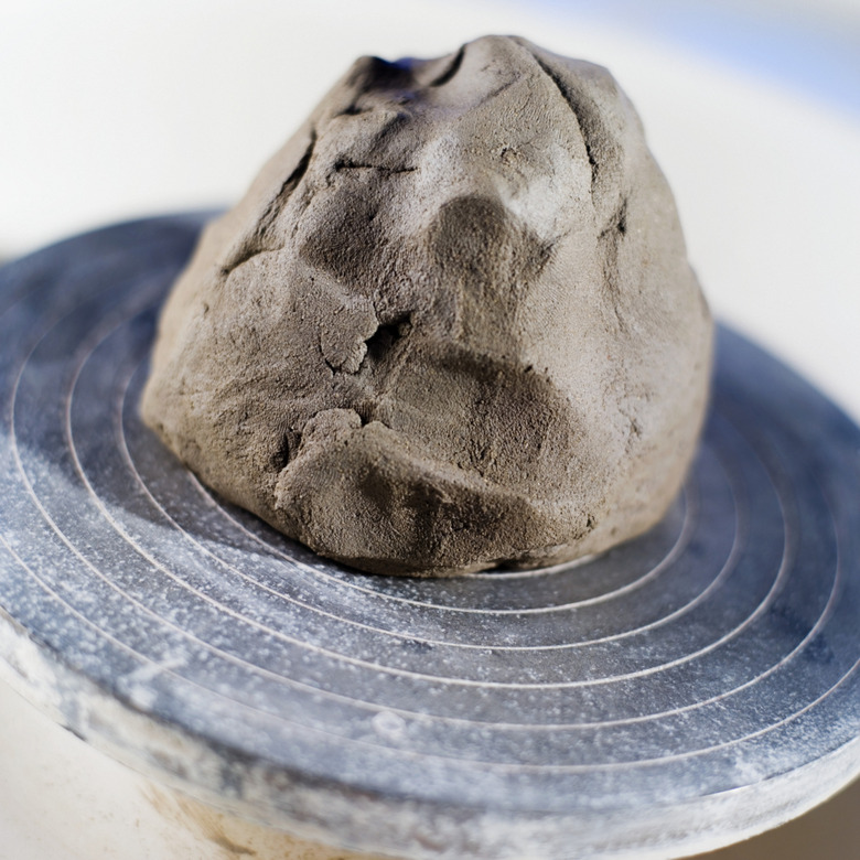 Clay on a pottery wheel