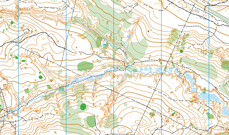 Detailed fragment of color abstract vector topographic map