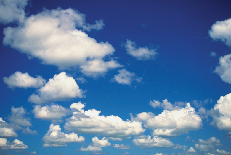 Low angle view of cumulus clouds in the blue sky