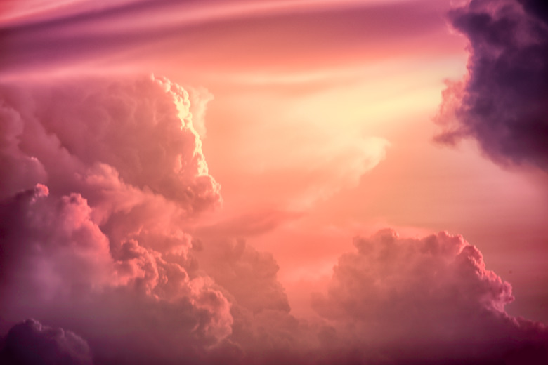 Color toned image,Dramatic sunset sky with colorful clouds.