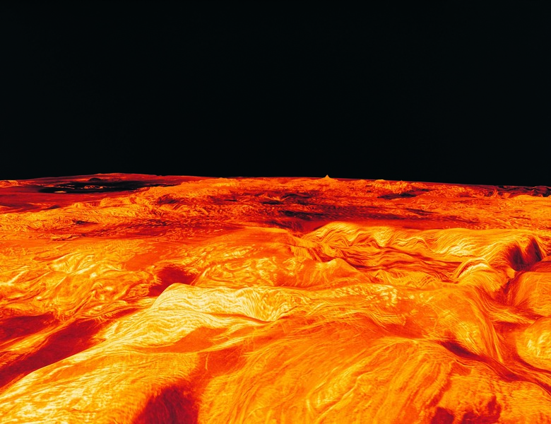 Computer projected perspective view of Ovda Regio on Venus