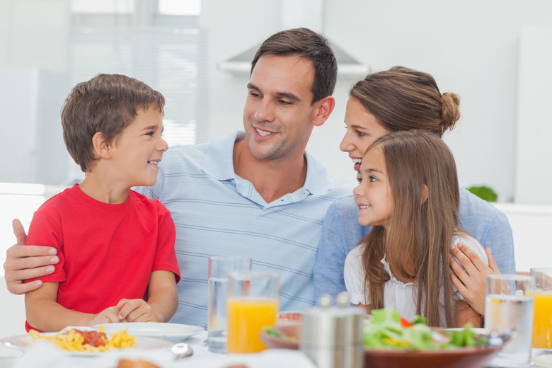 Happy family during the dinner