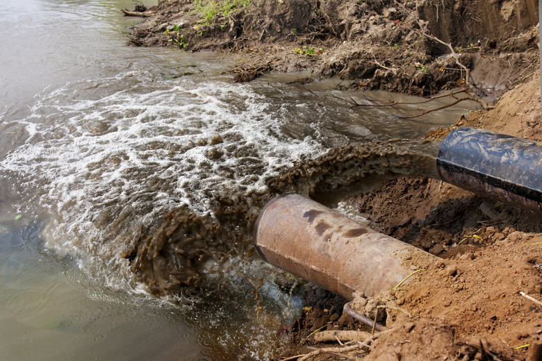 Water pollution in river