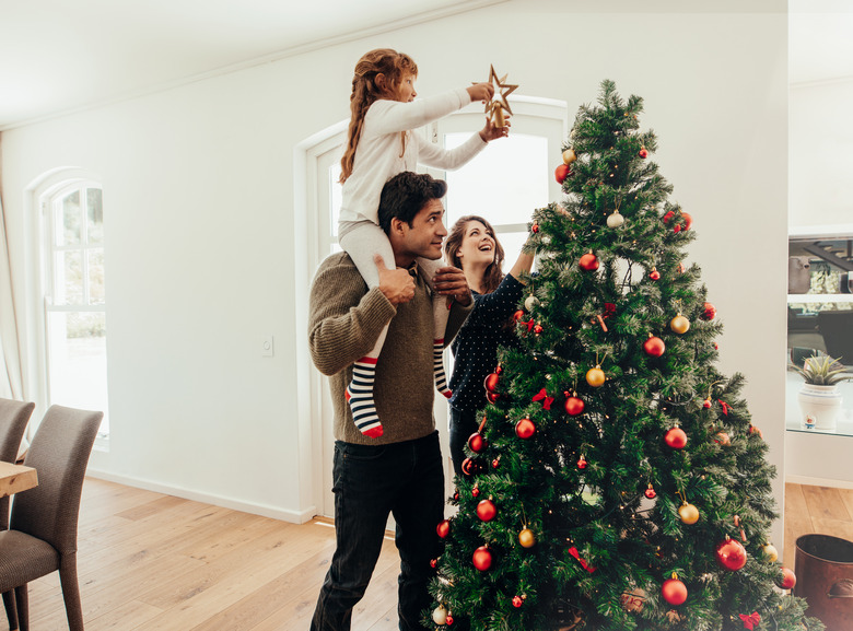 Family celebrating Christmas at home.