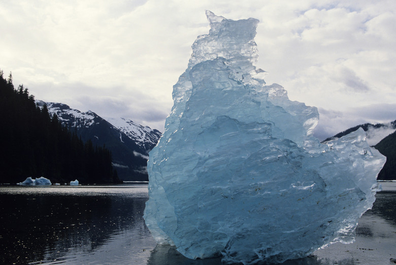 Glacier with mountains