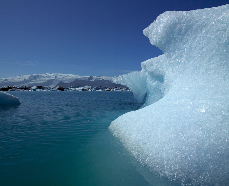 Iceberg floating on water, Jokulsarlon, Iceland