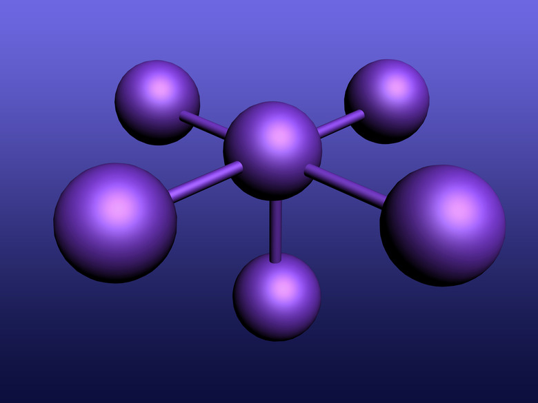 A purple 3D illustration of a molecule