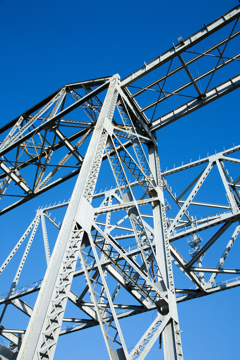 Steel girders on bridge