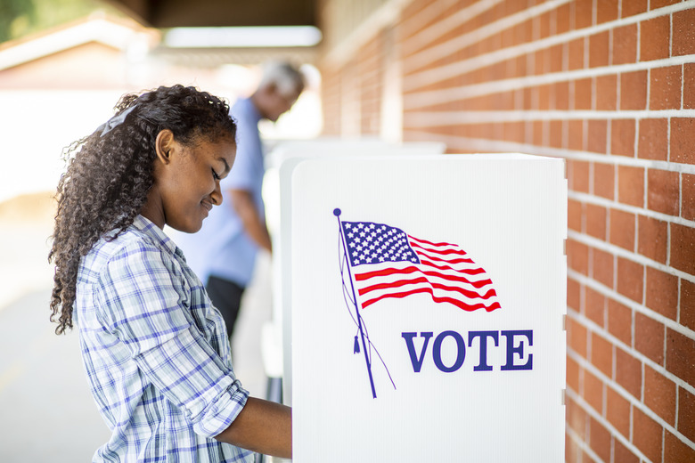 Beautiful Young Black Girl Voting